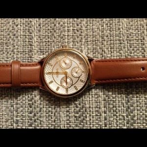 Fossil brown leather women watch